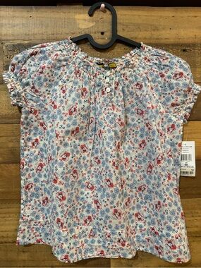 Polo by Ralph Lauren Girls' Floral Peasant Top - Red & Blue